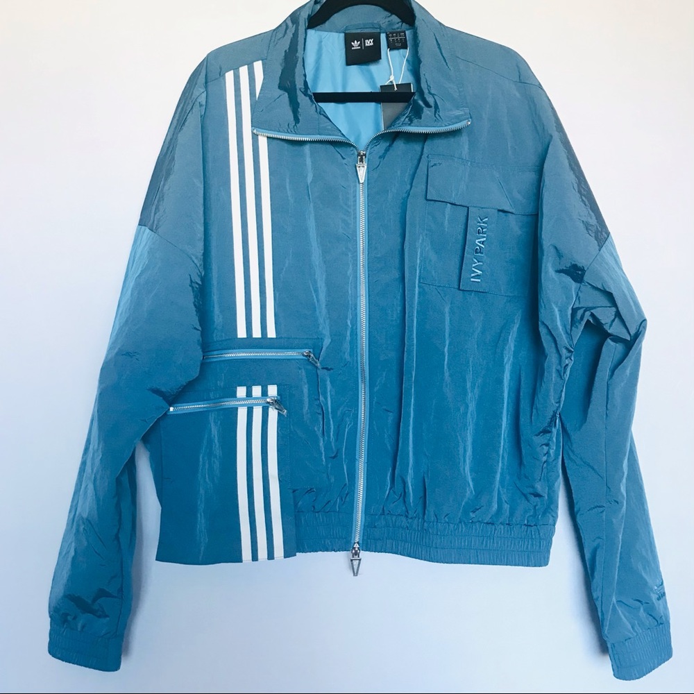 Adidas Ivy Park Icy Blue Nylon Track Jacket Beyoncé Gender Neutral Size S